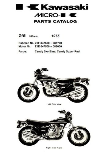 Kawasaki Z1B (1975) parts list digital download